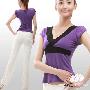 特价2010新款哈莲瑜伽服舞蹈服r1014_r1106紫+白瑜珈套装含胸垫