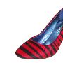 韩国 时尚豹纹 高跟鞋 女款 时装鞋 女鞋款 9035H 黑红两色
