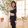 Jbonly 2010春装夏装新款 韩版高腰拼接式圆领 长袖连衣裙 2127