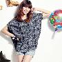 夏装新品韩版流行元素·水染印图孕妇T恤LT5732