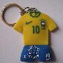 2010年南非世界杯巴西队10号卡卡球衣 软胶双面钥匙扣