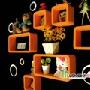 鹿游记时尚橙色品字形3件套展示架 家居装修 装饰设计 家具 书架