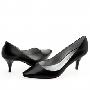 阿扎尼 AZANNI 黑小牛皮方头中跟女士皮鞋-1304965 (A1003-1)