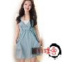 【易取难舍】2010 女装 夏装 新款 日 韩 麻花蓝色 麻绳2件套