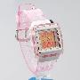 正品德国威烨[V-YEAH]专业运动手表,粉色透明表带多功能潜水女表