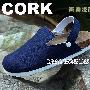 2010 勃肯鞋 帆布包头鞋凉拖鞋情侣拖鞋懒人两用鞋 藏青