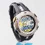 正品德国威烨[V-YEAH]表,专业运动手表双机芯潜水表,黑色多功能表