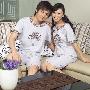 2010经典情侣针织全棉短袖睡衣家居服 女195-男196