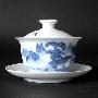 景德镇陶瓷茶具：青花盖碗，适用普洱、铁观音，CUP138