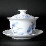 景德镇陶瓷茶具：青花盖碗，适用普洱、铁观音，CUP136