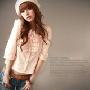 2010新款 韩版 女 夏衬衫9330#优雅轮廓方领荷叶中袖衬衫粉色
