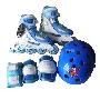 雄风儿童轮滑鞋溜冰鞋399-p(初学者专用）粉蓝套装