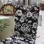 【福乐美】时尚系列纯棉黑花椅背盖布/餐椅套jw