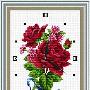 新品进口溢彩-海贝尔十字绣套件322-048 红玫瑰钟表钟面中格