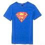【T-3】特价品牌纯绵超人短袖T恤NBA巨星superman衣服蓝色加大码