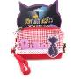 奇尾猫时尚格子双拉链手机-零钱包(红色)
