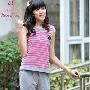 韩琦丝~休闲横条背心女套装 6624