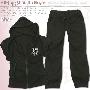 韩版七分裤运动套装 黑色