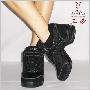 正品SANSHA三沙HB53透气网布舞蹈鞋现代舞鞋健身鞋5.5cm增高鞋黑