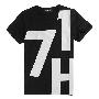 【71H】 2010新款潮男士简约LOGO黑色圆领短袖T恤 S1011