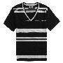 【71H】 2010夏装 男士修身 短袖条纹V领线衣 T恤 黑色 S1002