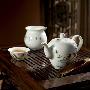 景德镇陶瓷茶具： 11头粉彩套装，茶壶茶杯公道杯，CJ074