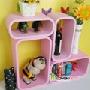 鹿游记时尚粉色长方形DIY墙柜 书架 置物架 家具设计 家居装饰