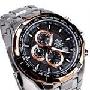 正品卡西欧CASIO 三眼计时瑰金钢带男手表EF-539D-1A5