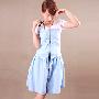 vivas 韩版夏装 洋气时尚 性感修身拉链抹胸连衣裙