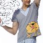 康妮雅-2M男V领短袖T01071325淡灰M