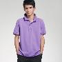 OLOMO全棉素色POLO T恤 紫色