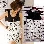 2010夏装新款 韩版百态骷髅个性图案显瘦背心连衣裙B720 仅售19元