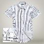 PPZ男装正品 2010夏装新款韩版修身线条小雨点男短袖衬衫 QAC5448