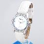 正品迪士尼~米奇手表,白色镶钻真皮表带 OL气质女士手表~时尚女表