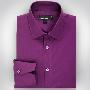 OLOMO欧莱诺 修身版全棉素色衬衫 葡萄紫