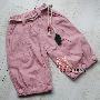 莱尼专柜正品 女童中裤/七分裤 带腰带 粉色款 超可爱