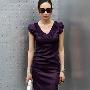 *白領衣櫥* 2010韓國夏裝 高貴迷人 OL百褶荷葉邊連衣裙 黑灰紫