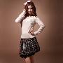 2010春装 韩版甜美蕾丝珍珠针织棉针织衫 RM2936