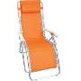 特斯林透气面料 可拆洗 沙滩椅 折叠椅 午休椅 [橘黄色]折叠床