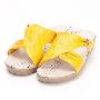 曼妮诗2010夏季新款糖果色系列镶钻羊皮舒适凉拖鞋黄红白2910452