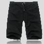 [HZN905]新款简洁经典版黑色洗水加软中裤短裤