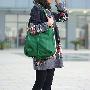 专柜日韩流行时尚元素真皮女士单肩斜挎包 绿色 f05