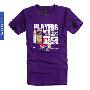 FEX2U夏季 紫色logo图案男士圆领T恤