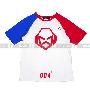 红蓝拼色牛角LOGO TEE