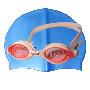 捷佳硅胶一体泳镜黑色J8130-3（ 粉红色）送蓝泳帽一个