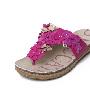 凉鞋  思加图2010夏季紫色绵羊皮镶色女皮凉鞋