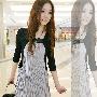 2010秋装新款 韩版淑女气质 时尚 假两件套中袖连衣裙