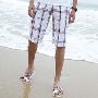 SEVNJOEN新款夏季彩色格纹沙滩休闲全棉简约沙滩裤中裤720600144