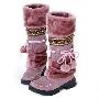 【阿么女鞋】雪地高原民族风串珠毛球系带雪地靴