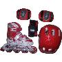 Joerex-祖迪斯新款儿童可调轮滑鞋JRO09702套装（鞋+护具+头盔）红色（S号）